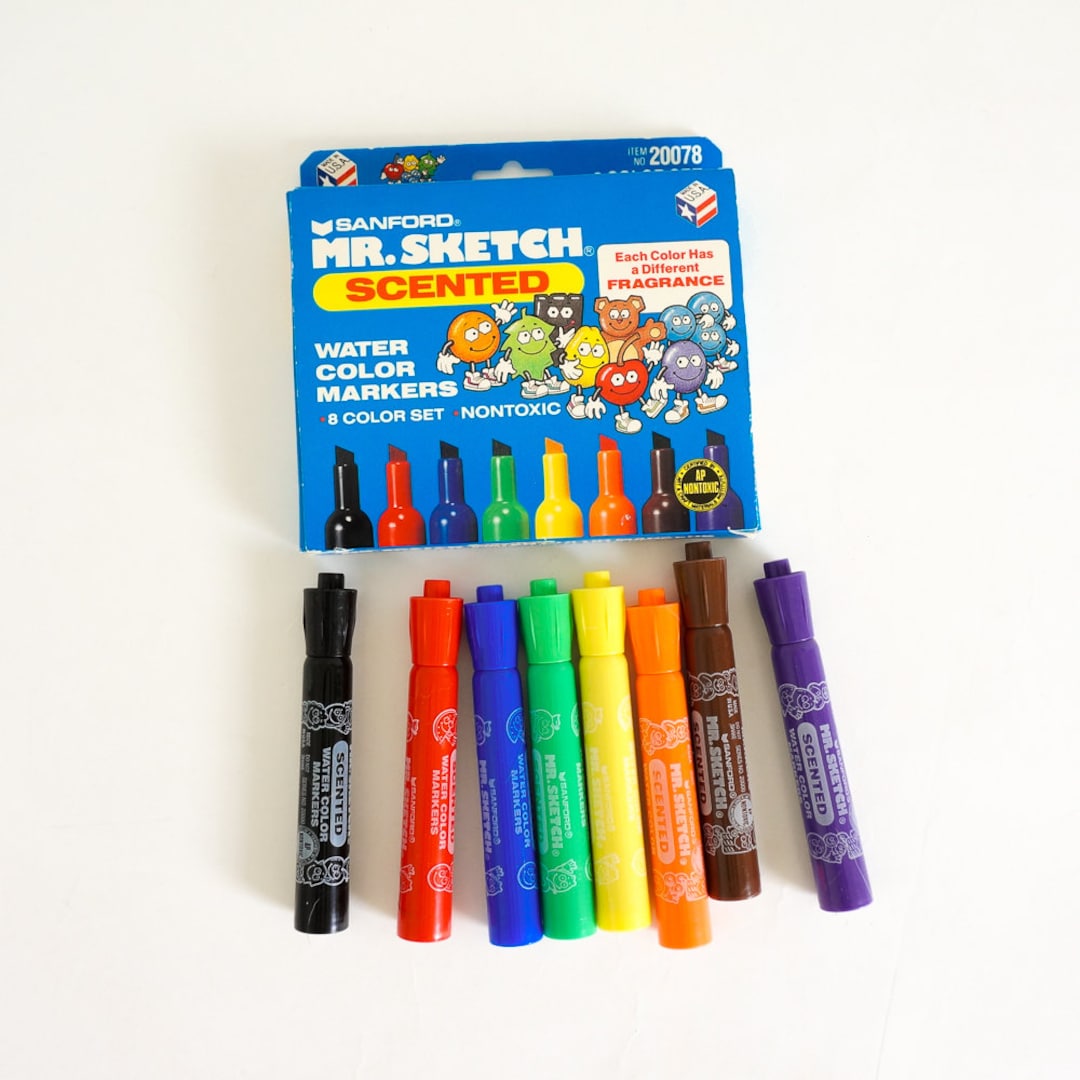 Vintage 1990s Sanford Mr. Sketch Scented Markers 8 Color Set in