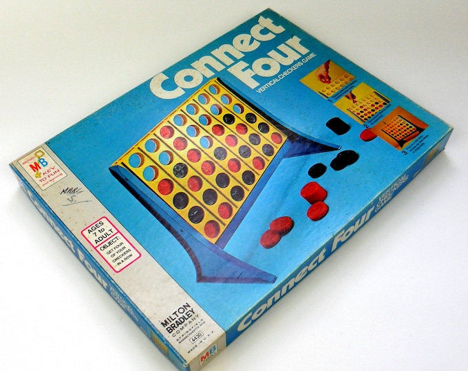 Milton Bradley Connect Four Vertical Checkers Game 1974 / Etsy
