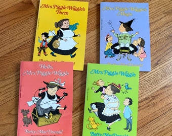 Mrs Piggle Wiggle Paperback Set 1987 EXC Betty MacDonald, Vintage Kids Chapter Book