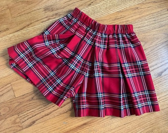 s6 Vintage 1990s Girls Shorts, Hartstrings Plaid Skort LIKE NEW