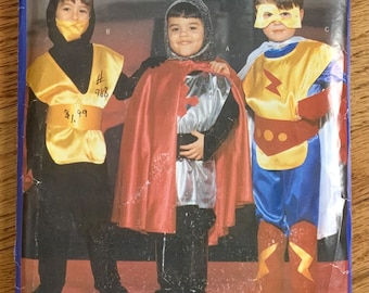 Vintage 90s Kids Costume Sewing Pattern: Knight, Ninja, Superhero - Butterick 5660 UNCUT (Size 2-8)