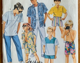 Vintage 1980s Sewing Pattern, Size 10 Boys Shirts Pants and Shorts, McCalls 2946 FF