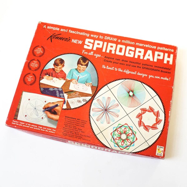 Vintage 1960s Toy / Kenners New Spirograph #401 in Box Wheels Complete 1967 / Draw Create Spinning Geometric Patterns Retro Nostalgic Toy