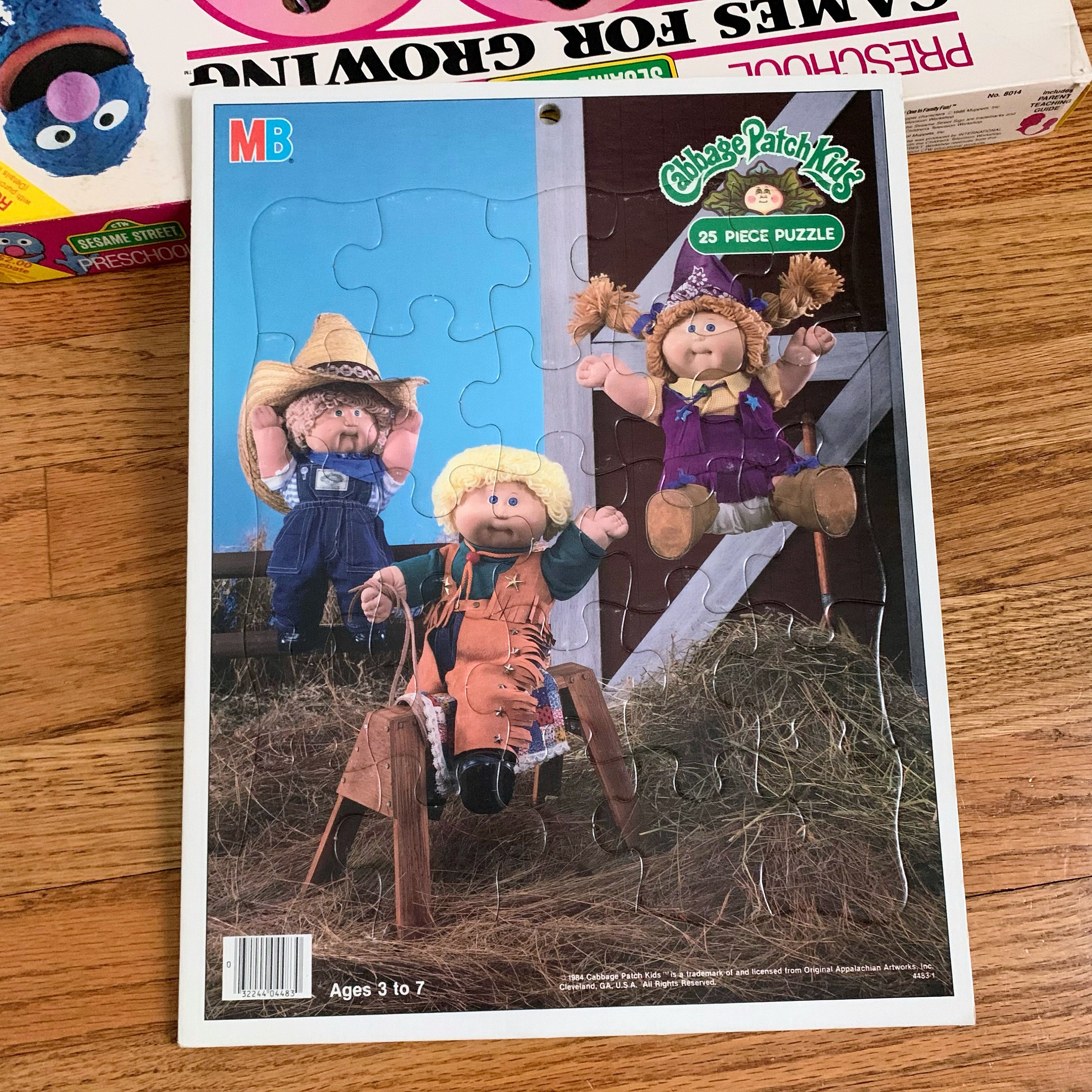 Vintage 1980s Cabbage Patch Kids on the Farm Frame Tray Puzzle