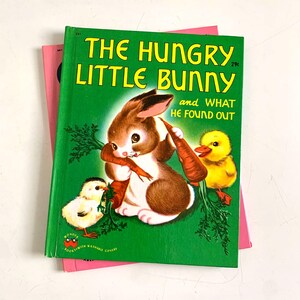 Vintage 1950 The Hungry Little Bunny and What He Found Out by Irma Wilde - Children&#39;s Collectible Wonder Books