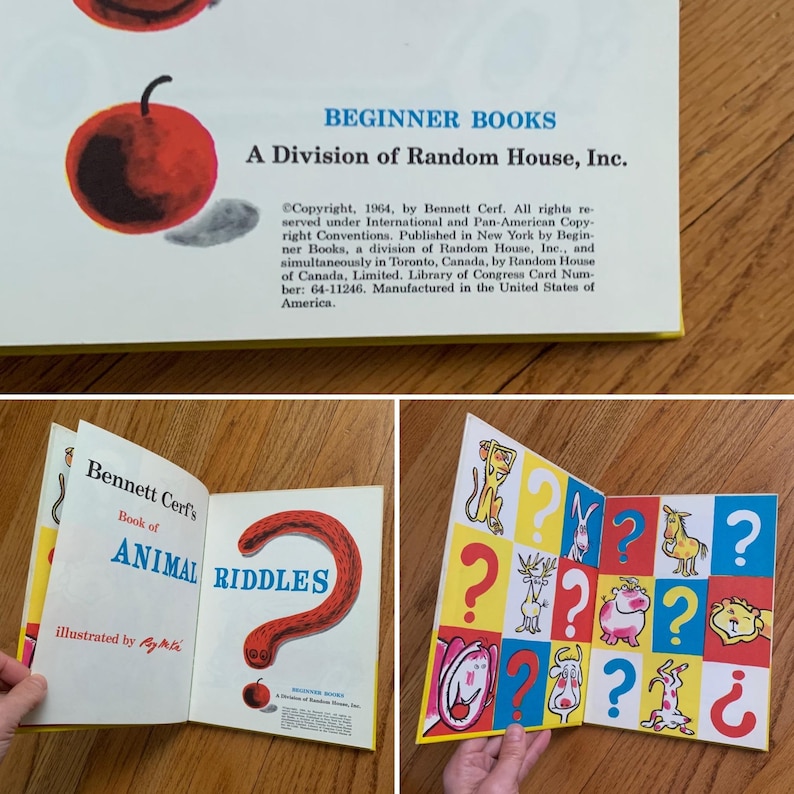 Vintage 1964 Dr. Seuss Beginner Book: Bennett Cerf's Animal Riddles ...
