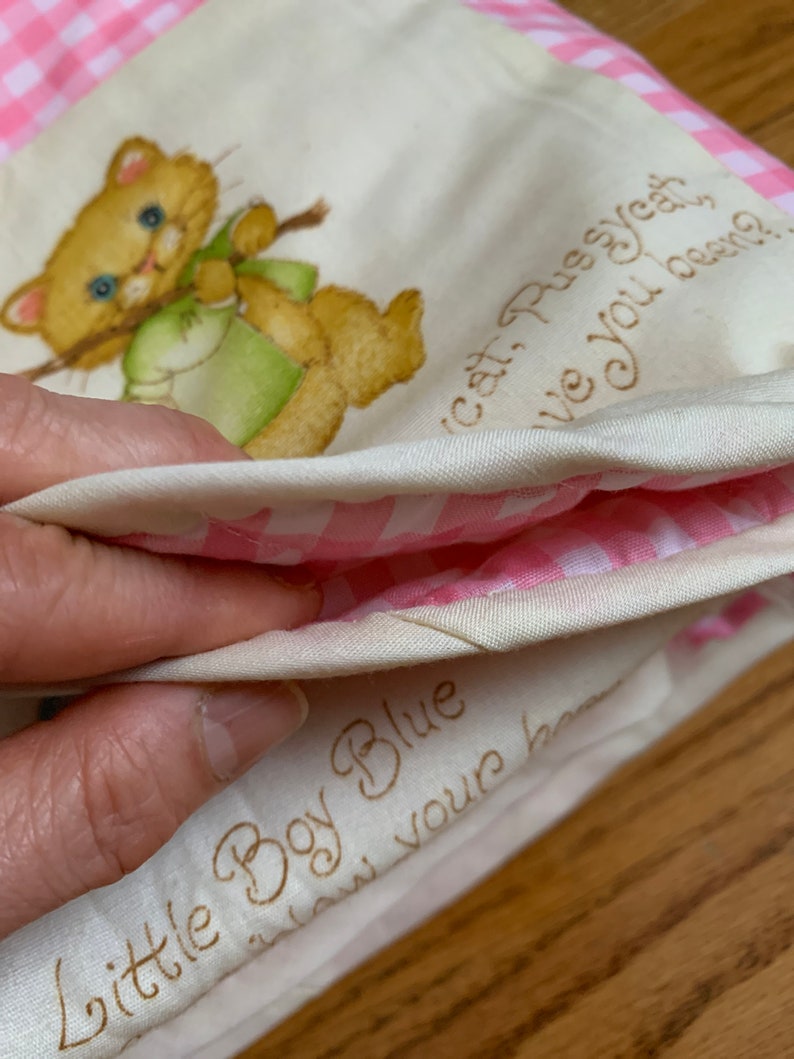 Vintage Baby Blanket Hand Made Reversible Quilt 42x50 Etsy