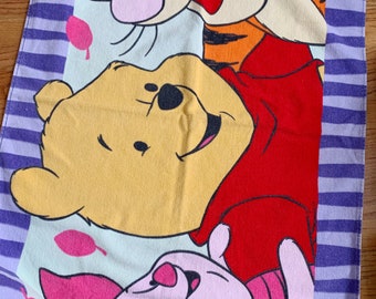 Vintage 1990s Winnie the Pooh Tigger Piglet Beach Towel, Disney Bath Towel