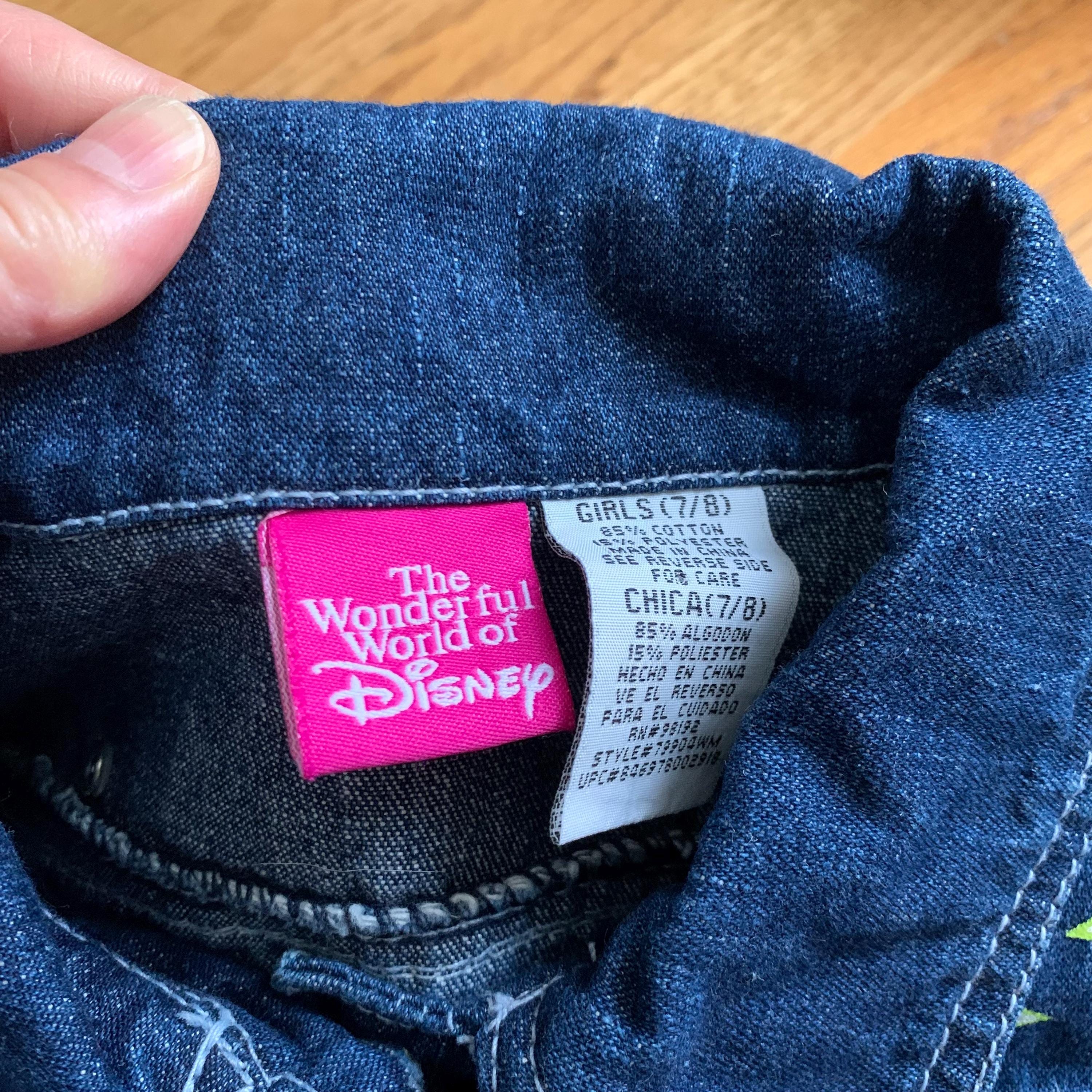 Kids 6? Vintage 90s Disney Tinker Bell Cropped Jean Jacket With 