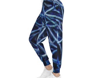 Blaue Multi Lines Sportliche Jogger | Allover-Druck