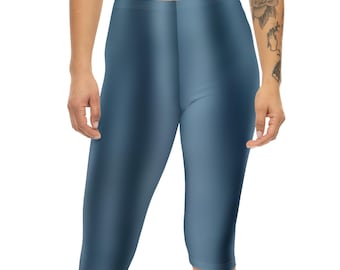 Solid Teal Capri Leggings