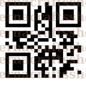 Rolig Svg QR-kod, Otrevligt meddelande, svartvitt (digital nedladdning)