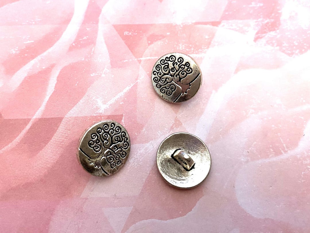 Tree of Life Buttons: Antique Silver Pewter Shank Buttons (14mm) - Etsy