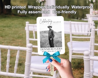 Custom Funeral Hand Fans for Guests Celebration of life Favors Personalized Memorial Photo Fans Custom Party Favors Summer Church Event Fans