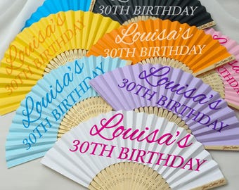 Bulk Personalized Birthday Folding Fans, Colorful Paper Fans A Tini Bit Older Martini Birthday & Quinceañera Favor, 30th Birthday Party Gift