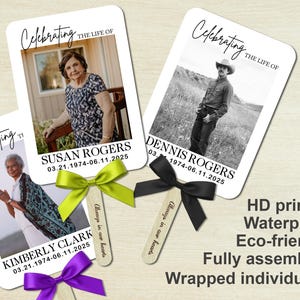 Personalized Church Funeral Fan Favors/Photo Fans with Engraved Handles/Celebration of Life Decorations/Funeral Welcome Favors/Memorial Gift