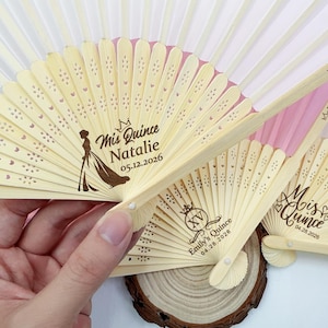 Mis Quince Años Cloth Fan & Bag Set Custom Birthday Favor Quinceañera Party Fans Sweet 16 Sweet 15 Gift Personalized Wedding Bridesmaid Gift