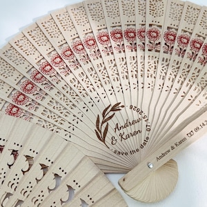 Rustic Favour Wedding Ceremony Fans Personalized Hand Fans for Wedding Favours Beach Wedding Fan Favors for Guests Custom Wooden Folding Fan
