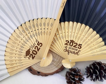 Personalized Paper Fans for Graduation Program Graduation Ceremony Gift Bulk Custom Graduation Favors Gifts for 2025 Graduates Class of 2025