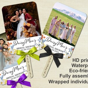 Bridal Shower Photo Fans, Bulk Custom Bridal Shower Favors, Personalized Gift Hand Fans, Bridal Party Decor, Beach Party Fans for Photoshoot