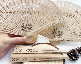 Personalized Quinceañera Gift for Birthday Girls, Sweet 16 Party Favors in Bulk, Mis 15 Anos Favors, Bridesmaid Gift, Custom Wedding Fans