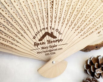 Bulk Realtor Fan Favours For Open Houses/Custom Logo Fan For Real Estate Agent/Realtor Marketing Hand Fans/Realtor Gifts/Business Promotions