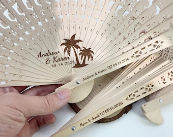 Personalisiertes Hochzeits-Gastgeschenk Handfächer Massenmonogramm-Hochzeitsgeschenke Rustikale Hochzeit Holzfächer Sommer-Strand-Hochzeitsfächer Hochzeit Danke Gastgeschenke