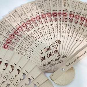 Bulk Birthday Fan Favors for Guests, A Tini Bit Older, Milestone Birthday Hand Fans, Martini Birthday Party Favors, 30th Birthday Gift Ideas