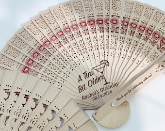 Bulk Birthday Fan Favors for Guests/A Tini Bit Older/Milestone Birthday Celebration Hand Fans/Birthday Party Favors/30th, 40th Birthday Gift