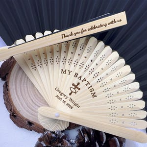 Personalized Fan Baptism Gift for Girl/Custom Baptism Cross Fan Favors/Dedication Gift/Christening Gift/Confirmation Gift/Baby Shower Favors