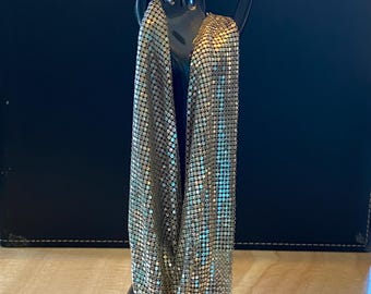 Whiting & Davis Silver Mesh Bib Necklace