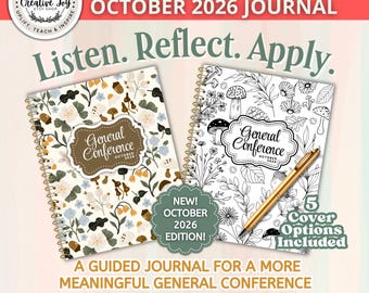 October 2026 General Conference Journal | LDS Conference Notebook | Printable Conference Journal | Digital Download | Note Taking Journal