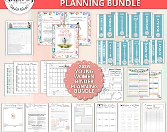 2026 LDS Young Women Presidency Planning Bundle | YW Presidency Planner Binder System | Calendar | Walk With Me | Moses 6:34 Youth Theme