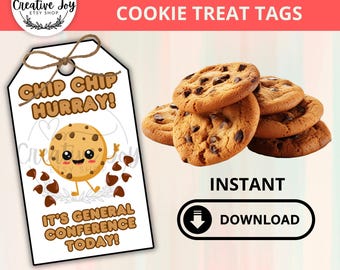 LDS General Conference COOKIE Treat Tag Printable | Young Women | Young Men | Primary | Ministering | General Conference Reminders