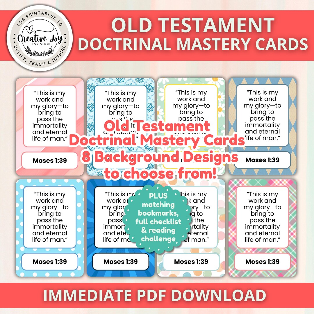 Old Testament Doctrinal Mastery Cards | LDS Seminary Scripture Cards ...