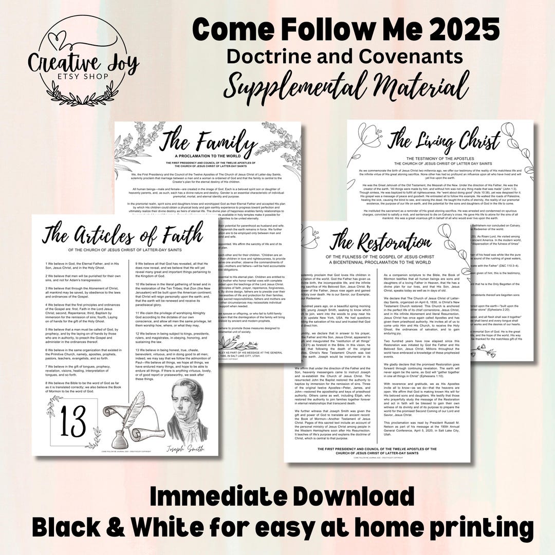 Come Follow Me LDS Proclamation Bundle Family Proclamation, the Living ...