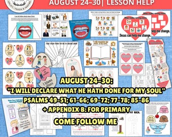 2026 Primary Come Follow Me Lesson Helps | August 24–30 | Psalms | I Will Declare What He Hath Done for My Soul | Appendix B Activity | LDS
