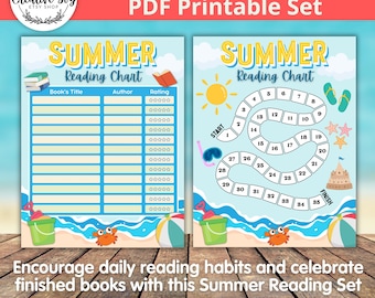 Kid Summer Reading Challenge | Reading Tracker and Reading Log for Kids | Book Challenge | Downloadable Reading Log | Kid Summer Reading
