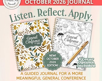 October 2026 General Conference Journal | LDS Conference Notebook | Printable Conference Journal | Digital Download | Note Taking Journal