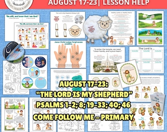 2026 Come Follow Me Primary August 17–23 | The Lord Is My Shepherd | Psalms 1–2, 8, 19–33, 40, 46 | LDS Lesson Helps | Old Testament Crafts