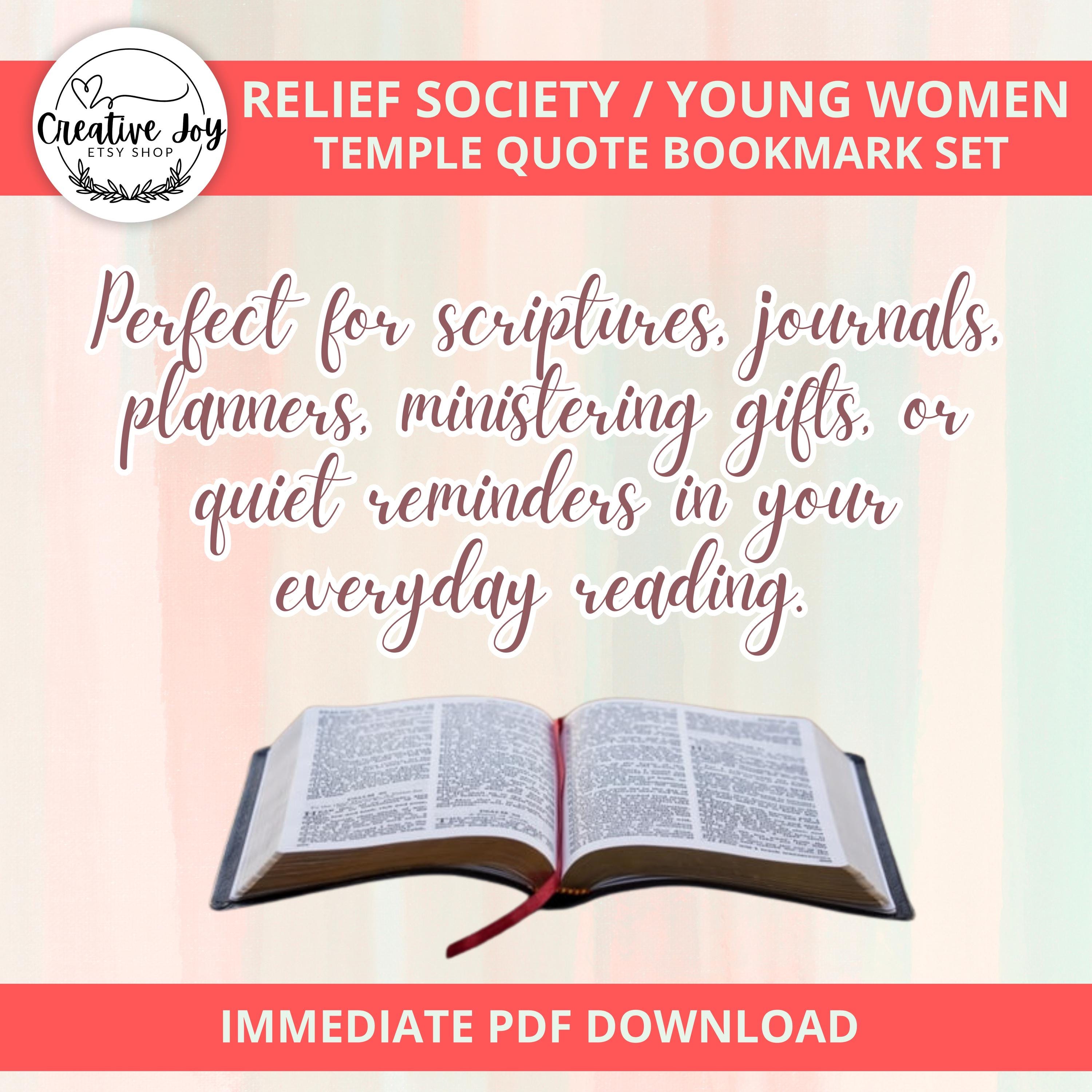 LDS Temple General Conference Quote Bookmark Set | Russell M Nelson ...