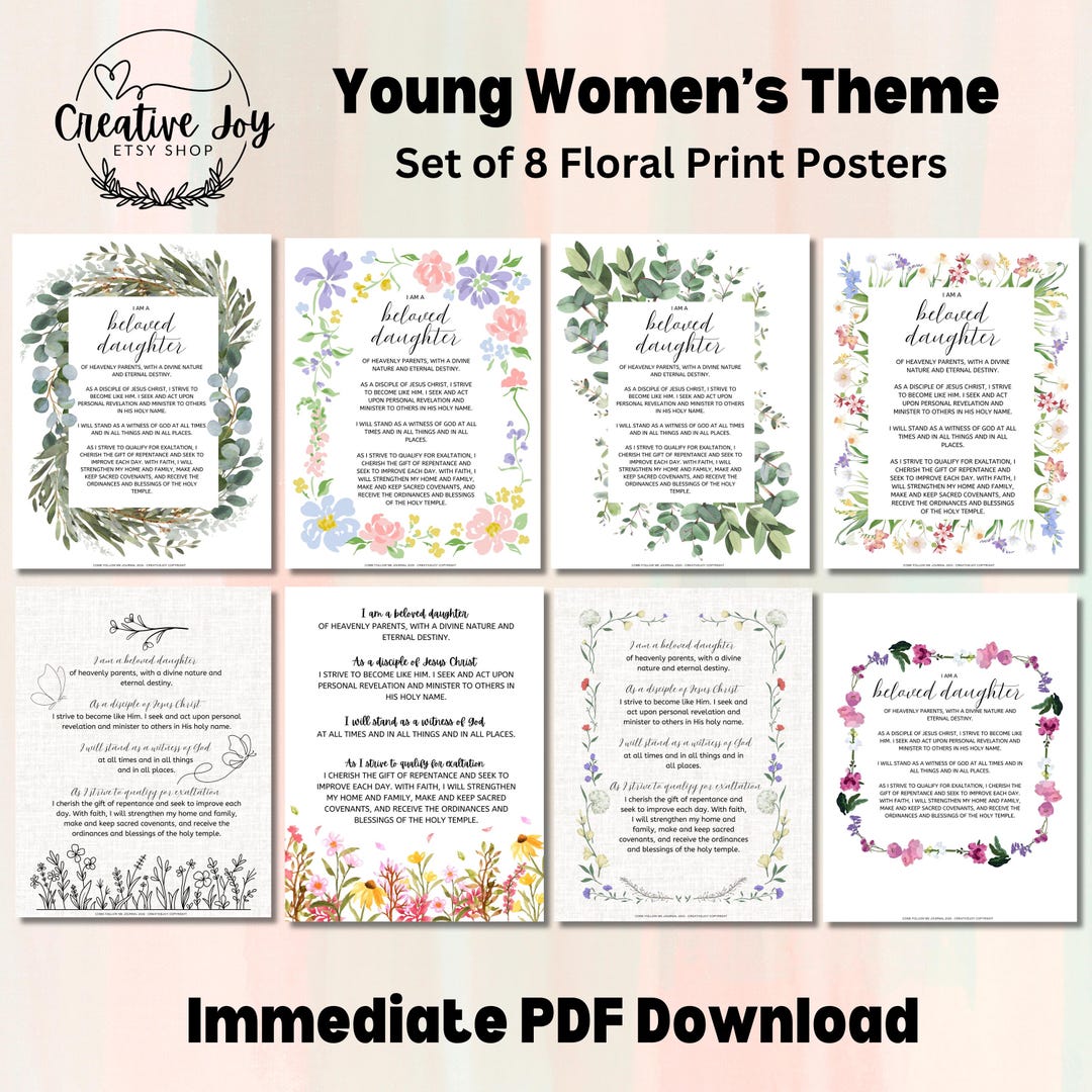 LDS Young Women Theme Printable Come Follow Me Scripture Study Book of ...
