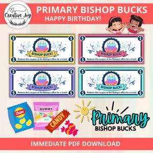 Obispo Buck, cumpleaños de la Primaria SUD / Feliz cumpleaños / Presidencia de la Primaria / Regalo de cumpleaños de la Primaria SUD / Imprimible SUD / Tarjeta de cumpleaños