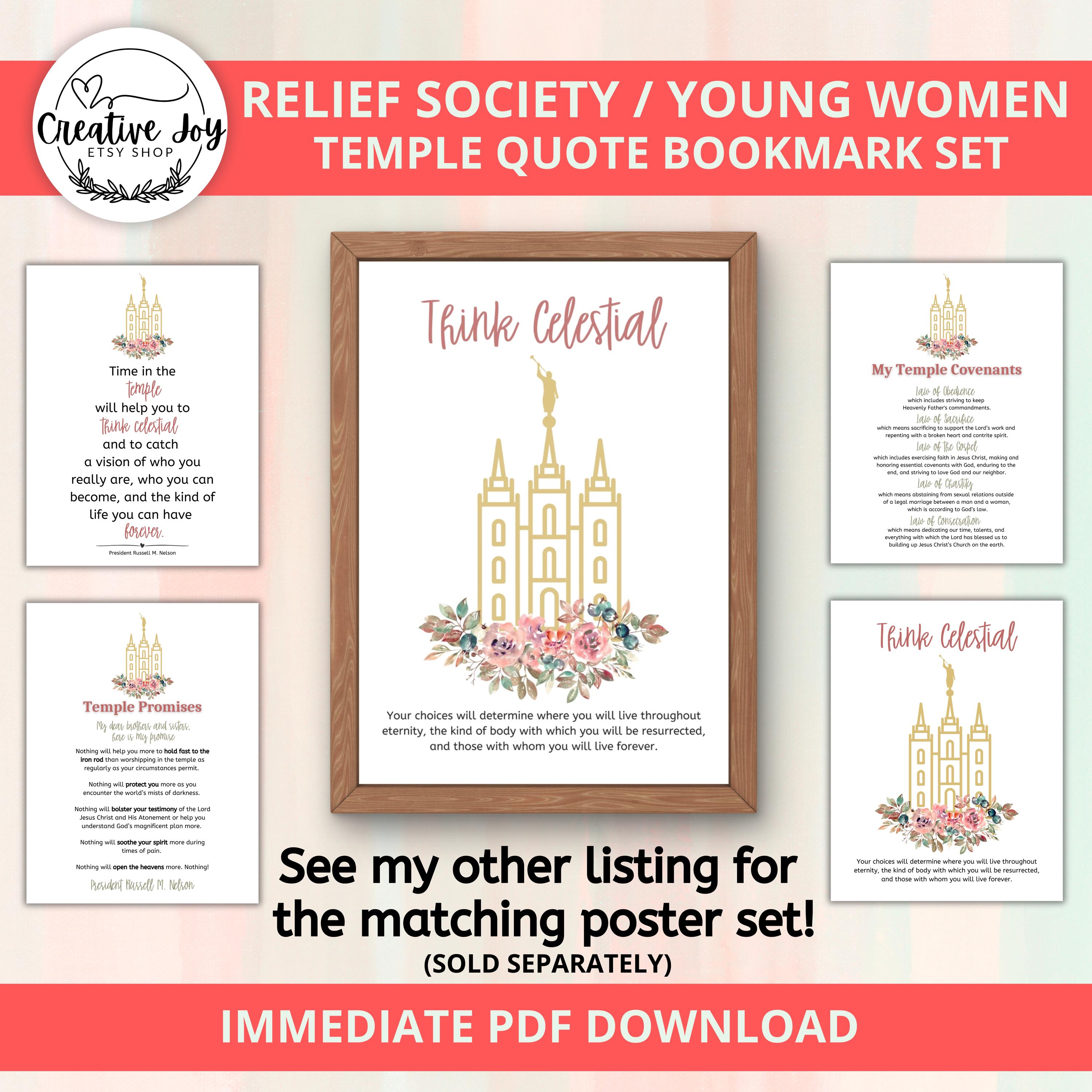 LDS Temple General Conference Quote Bookmark Set | Russell M Nelson ...