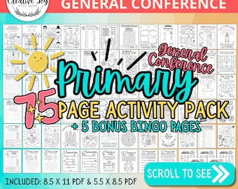 Primary LDS General Conference Packet October Fall | 80 Fun Activities for Kids | Coloring, Games & Worksheets | Instant Digital Download