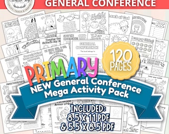 October 2026 MEGA Primary General Conference Activity Packet | LDS Printable | Conference Activities | Church Quiet Book | Instant Download