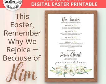 Por Él / Arte imprimible de Pascua / Cita de Russell M. Nelson / Impresión de Pascua SUD / Cita de Jesucristo / Arte SUD / Regalo de ministración de Pascua