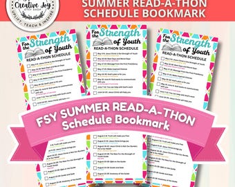 FSY 2026 Read A Thon Schedule Bookmarks | LDS Youth New Guide Schedule | Printable Reading PDF | New For the Strength of Youth | Young Women