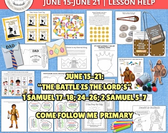 2026 Come Follow Me Primary June 15-21 | David & Goliath Primary Lesson Help | The Battle is the Lord's | LDS Printable PDF | Father's Day