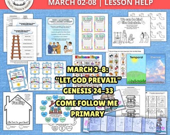 Primaria 2026: Ven, sígueme, 2 al 8 de marzo: Ayudas para las lecciones / Génesis 24–33 / Actividad de bondad de Rebeca / Camino del convenio / Material imprimible de la Primaria SUD